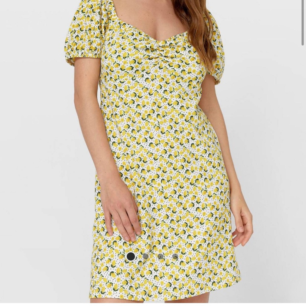 ASOS Milkmaid mini dress in lemon print